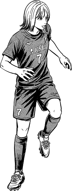 丸尾梨菜選手の全身イラスト