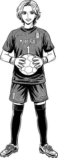 西村清花選手の全身イラスト